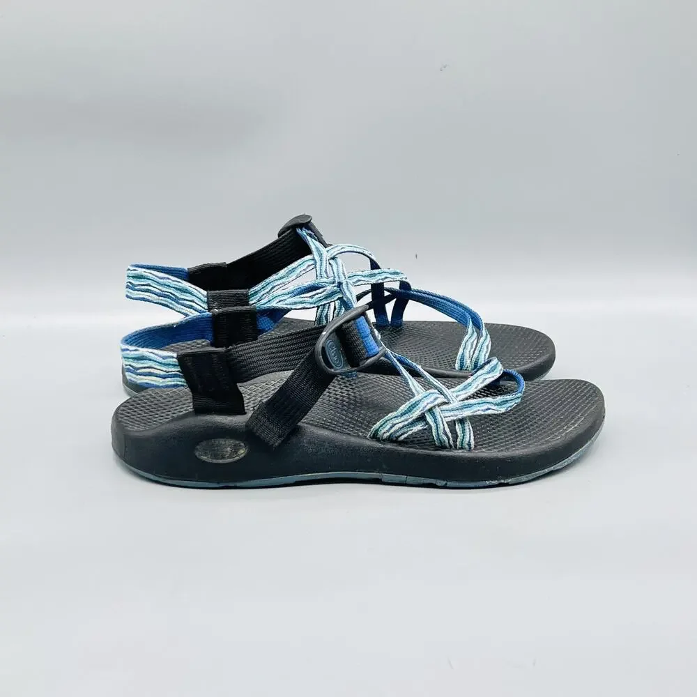 Chaco Sandals Womens 9 Blue Strappy Adjustable Outdoor Hiking Shoes